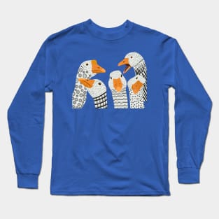 Five Patterned Geese Long Sleeve T-Shirt